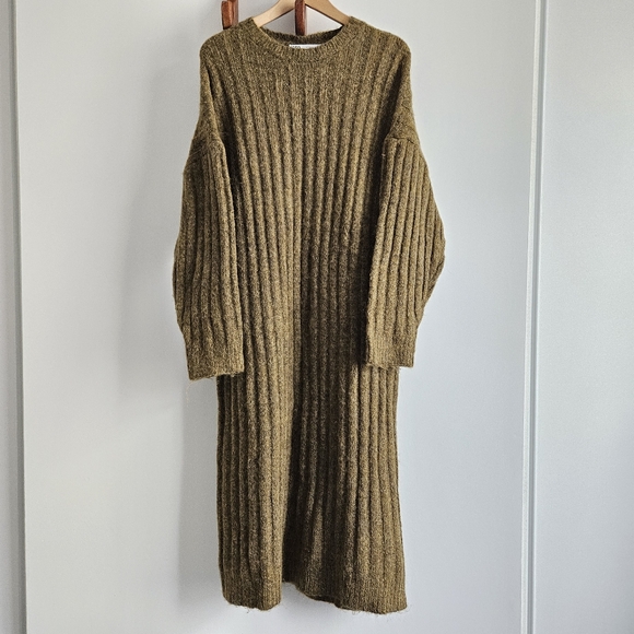 Zara Rib Knit Midi Dress Size M/L - Picture 4 of 7
